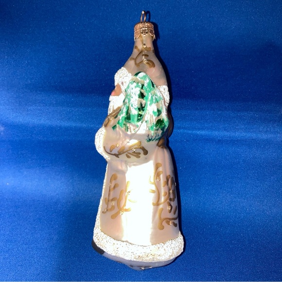 VTG Blown Glass SANTA Father Christmas Ornament CZECH REP St Nicholas gold White - Picture 2 of 11